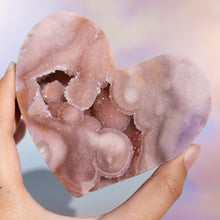 Load image into Gallery viewer, Bubbly Orbicular Druzy Pink Amethyst Heart
