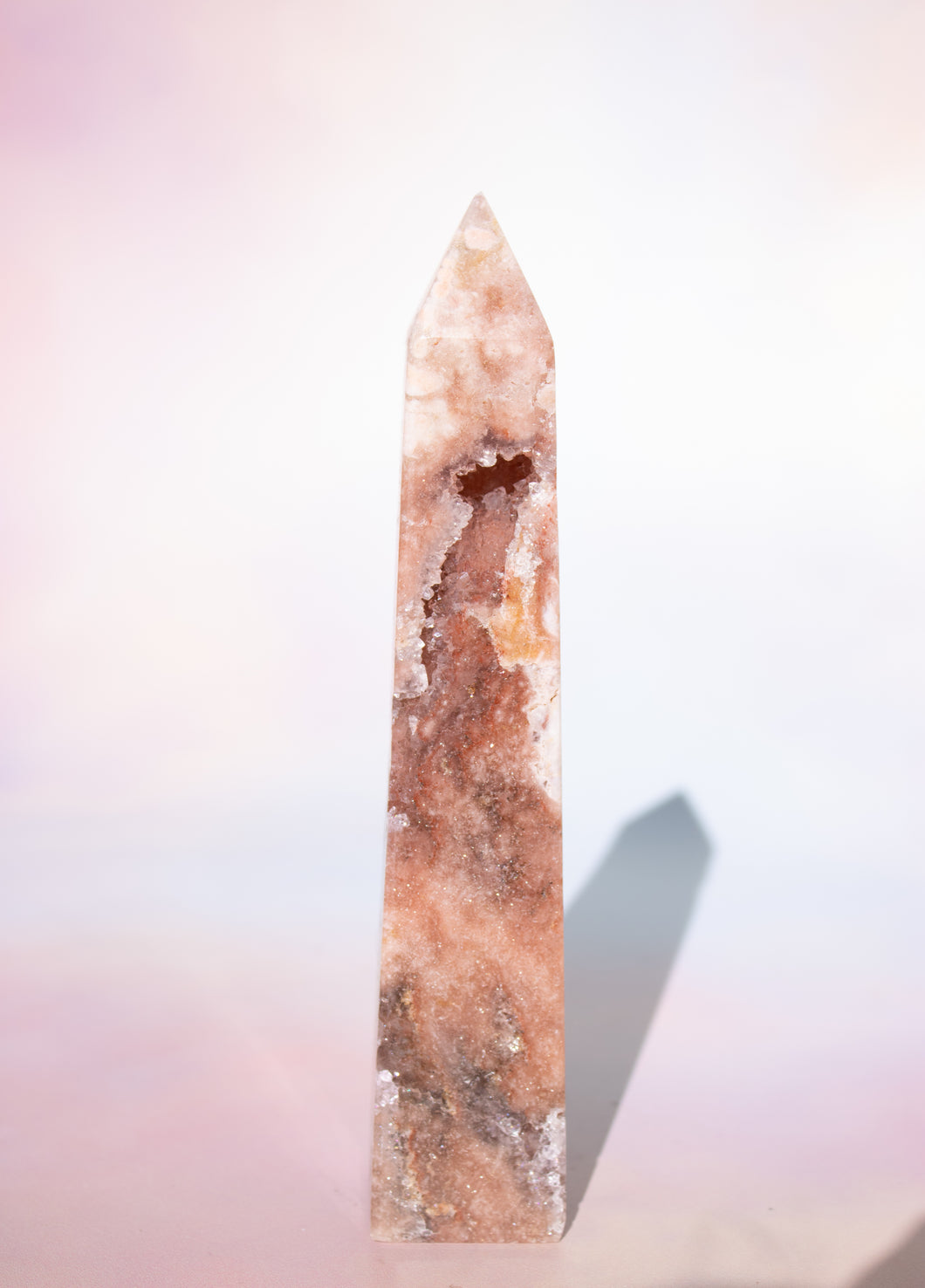 Sparkly Pink Amethyst Tower with Druzy