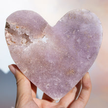 Load image into Gallery viewer, Lavender Quartzy Druzy Pink Amethyst Heart
