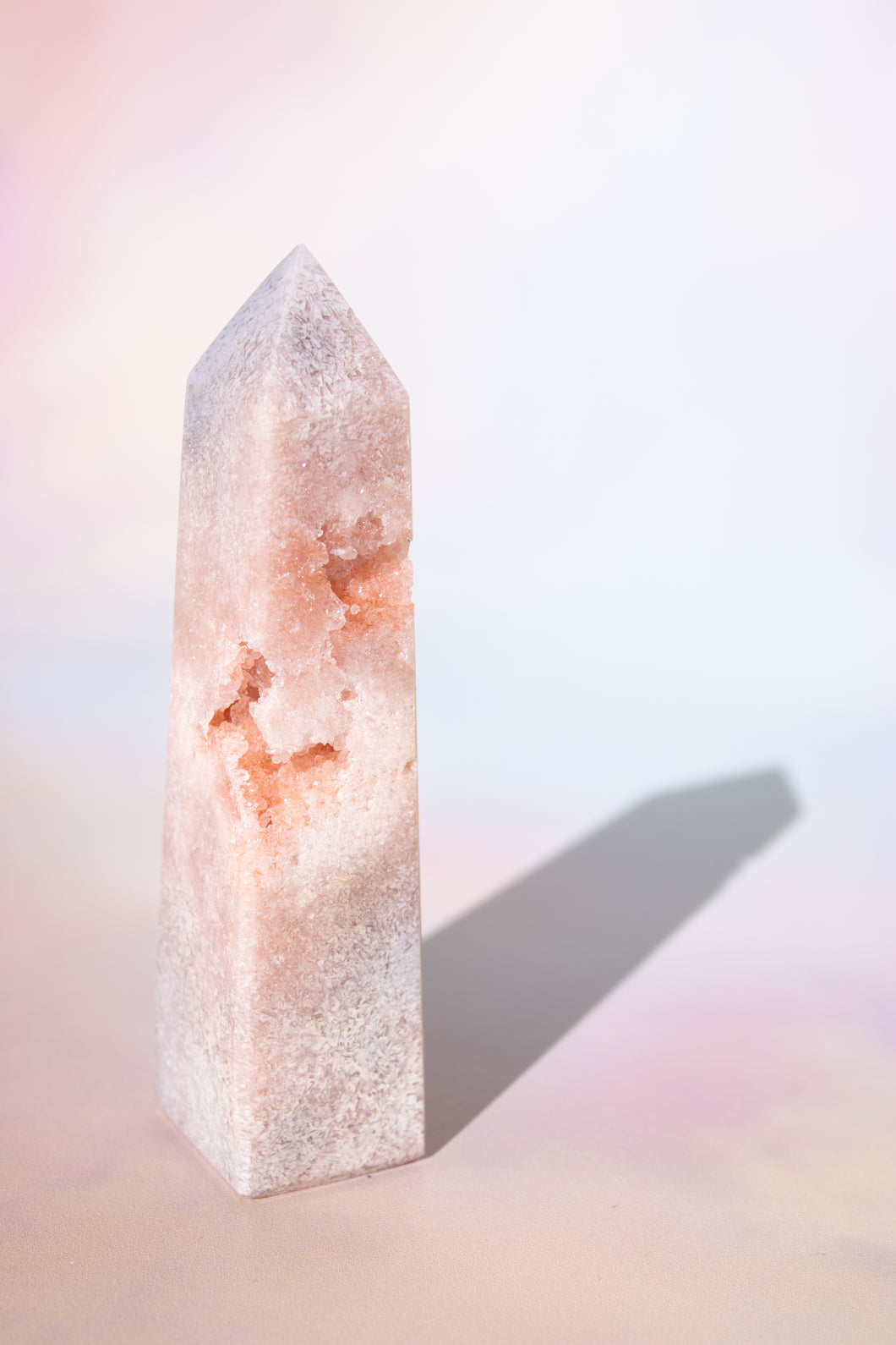 Pastel Pink Amethyst Tower with Druzy