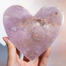 Load image into Gallery viewer, Lavender Quartzy Druzy Pink Amethyst Heart
