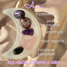 Load image into Gallery viewer, Zodiac Crystal Bundle | Add-On Selenite Moon Bowl