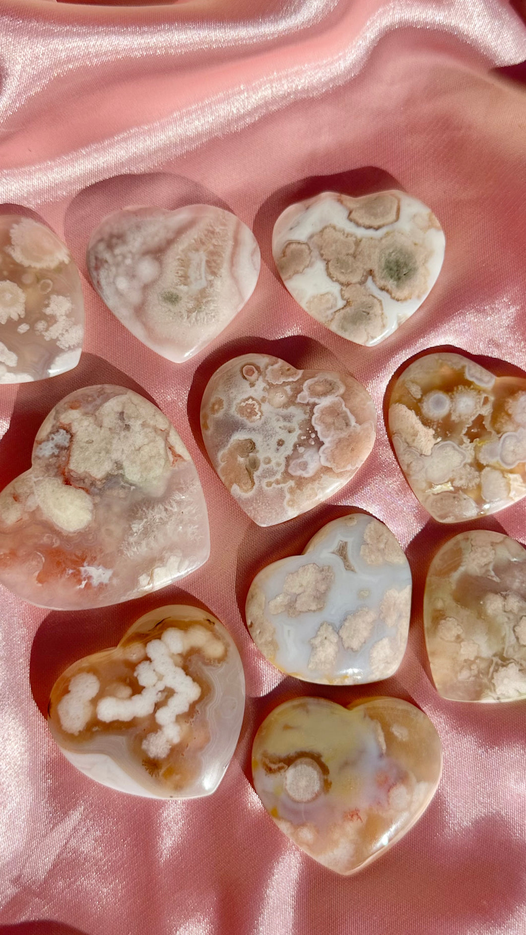 Flower Agate Small Heart