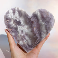 Load image into Gallery viewer, Moody Purple Pink Amethyst Heart with Quartz

