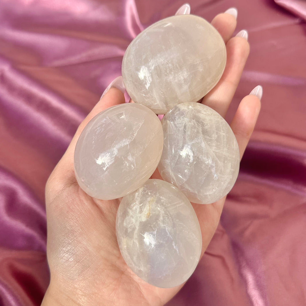 Blue Rose Quartz Palm Stone