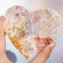 Load image into Gallery viewer, Unique Peachy Pink Amethyst Druzy Heart
