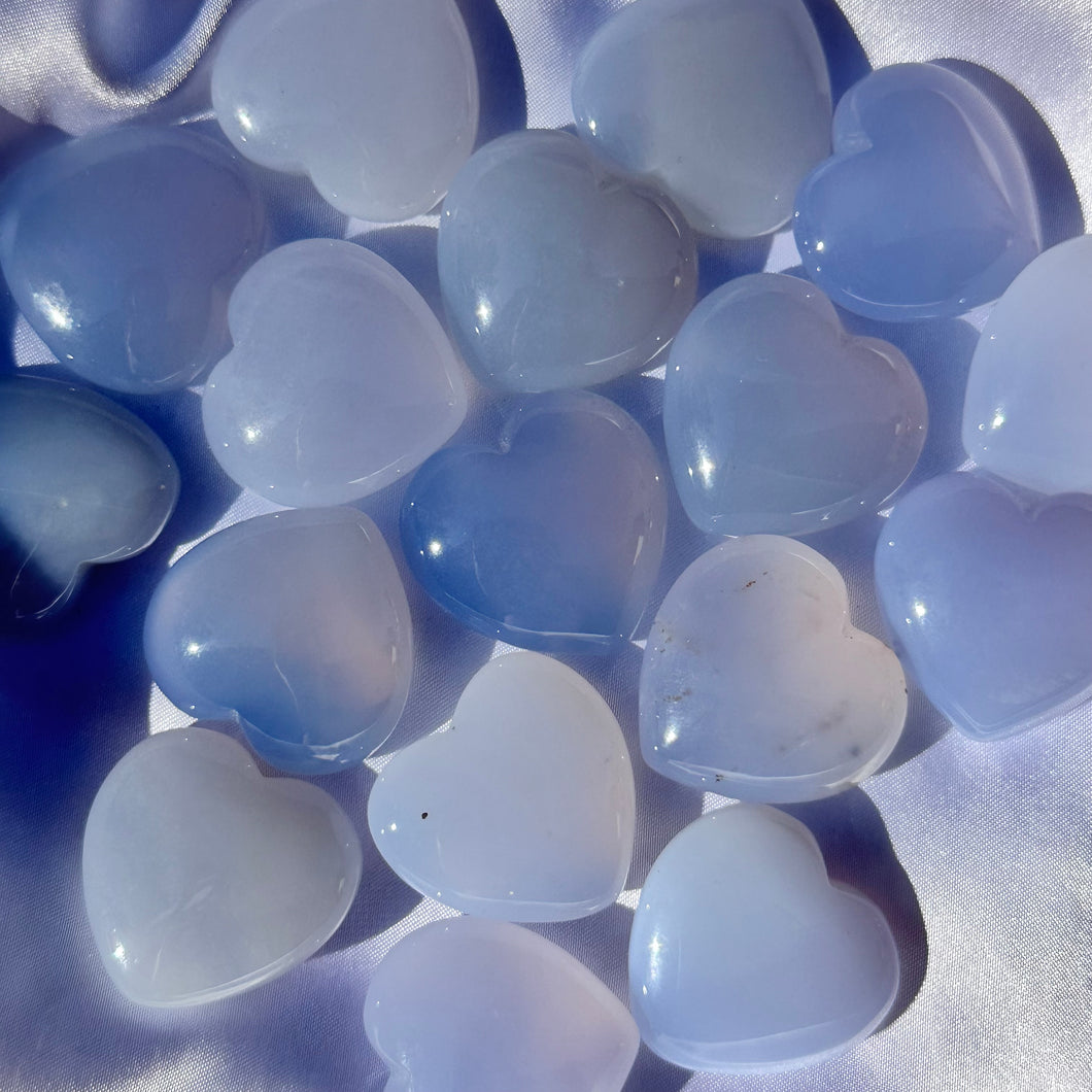 Blue Chalcedony Heart | Choose Your Size